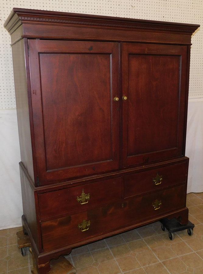 Antique Mahogany Cabinet: Antique Mahogany Cabinet. 50 1/4" W 22 1/2" D 63 3/4" H