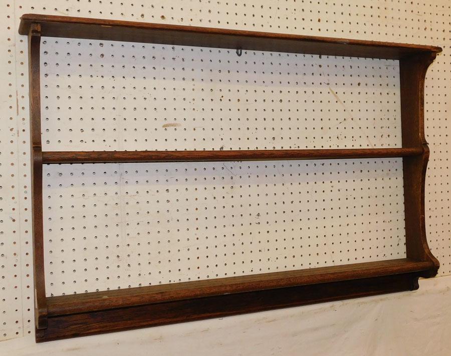 Antique Oak Hanging Shelf: Antique Oak Hanging Shelf. 42 1/2" W 6 1/4" D 28 1/2" H