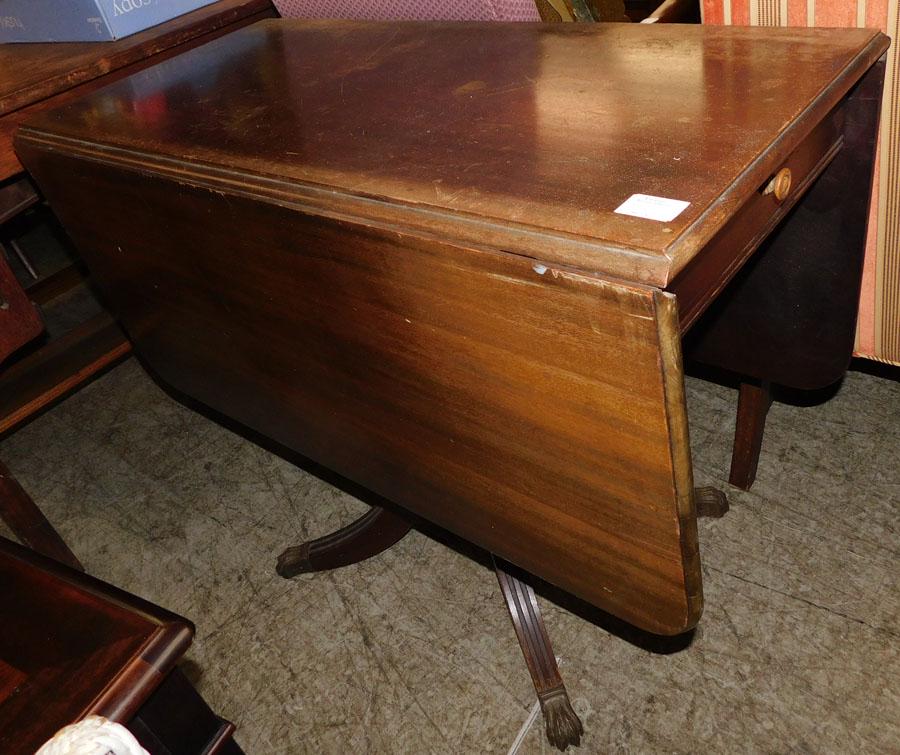 Mahogany Drop Leaf Table: Mahogany Drop Leaf Table. 17 1/2" W 36" D 29" H