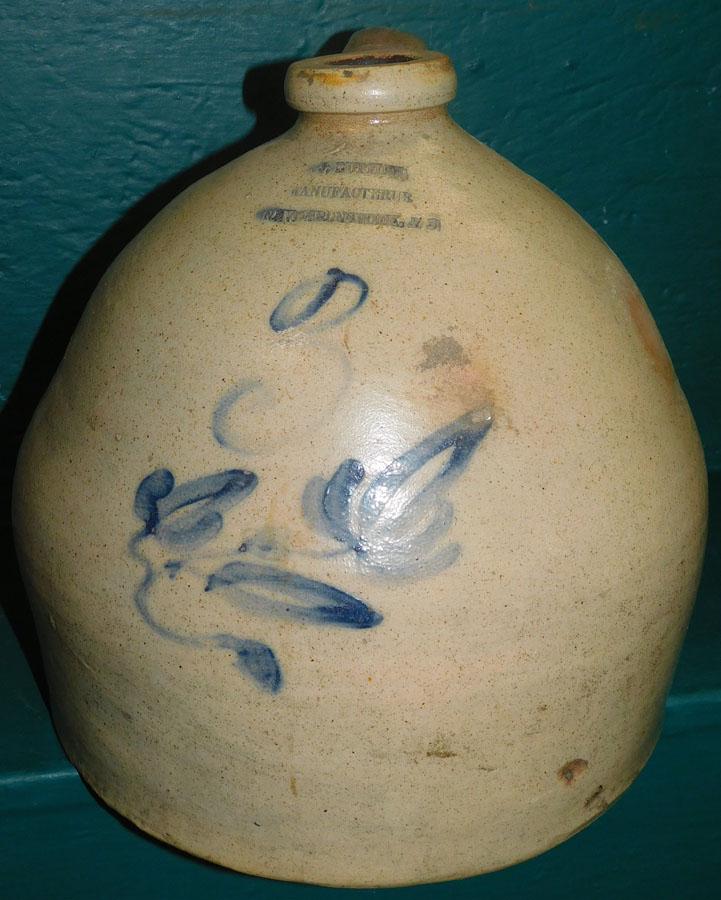 Blue Decorated Stone Ware Jug By J. Buttler (1 of 6)