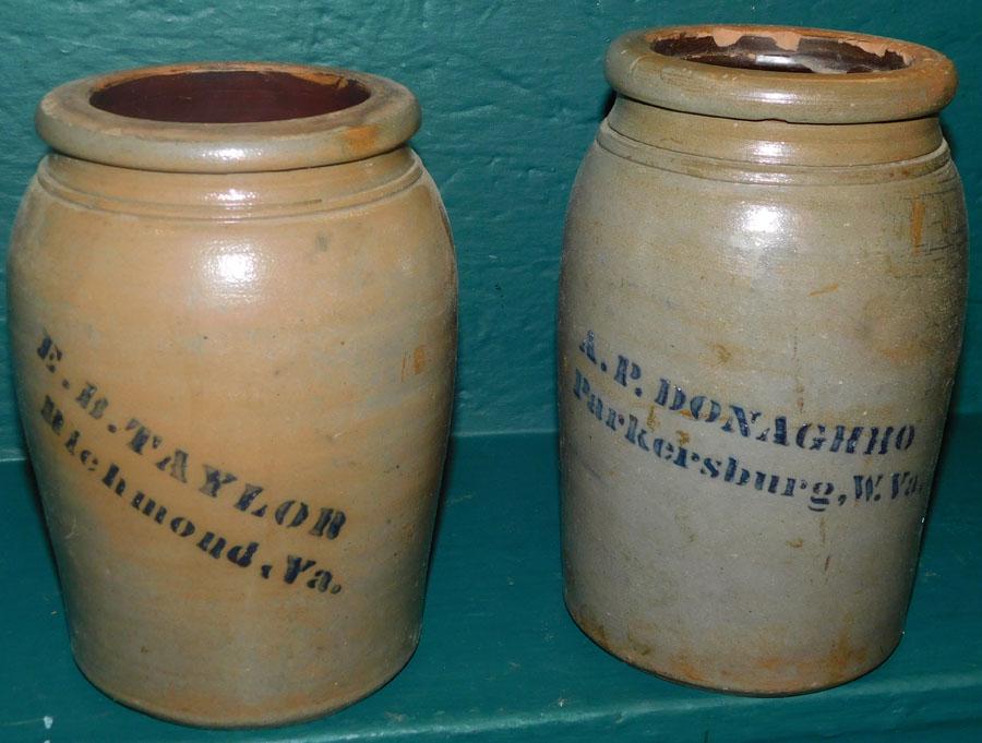 Two Virginia Stone Ware Jars: Two Virginia Stone Ware Jars . 8 1/2" H (Tallest)