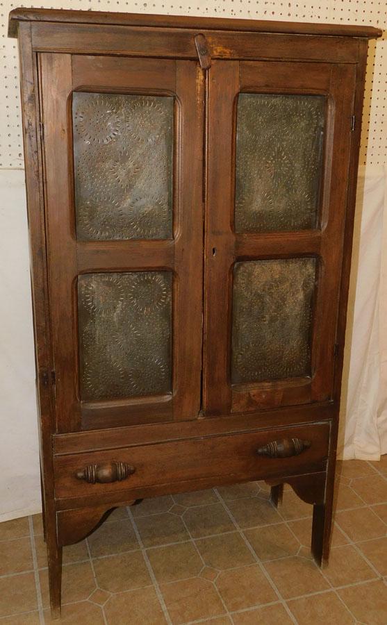 Antique 8 Panel Tin Punch Pie Safe (1 of 8)