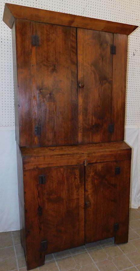 Antique Primitive Heart Pine Cupboard (1 of 3)