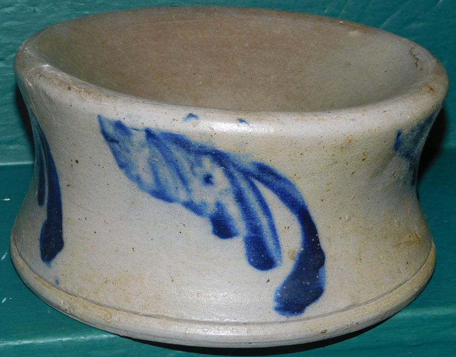 Blue Decorated Stone Ware Cuspidor (1 of 4)