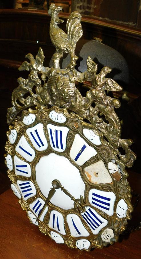 French Brass lantern Clock W/ Enameled Face (1 of 3)
