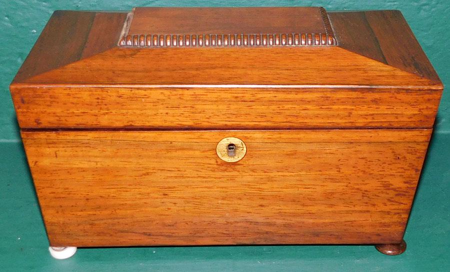 Antique Rosewood Sarcophagus Tea Caddy (1 of 3)