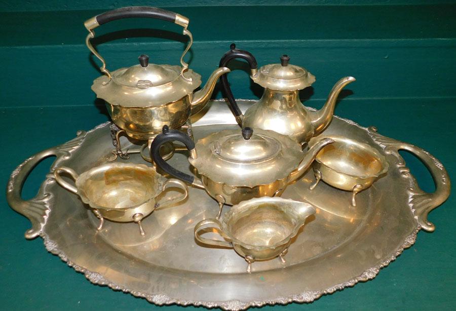 7 Pc Sheffield Silverplated Tea Set (1 of 3)