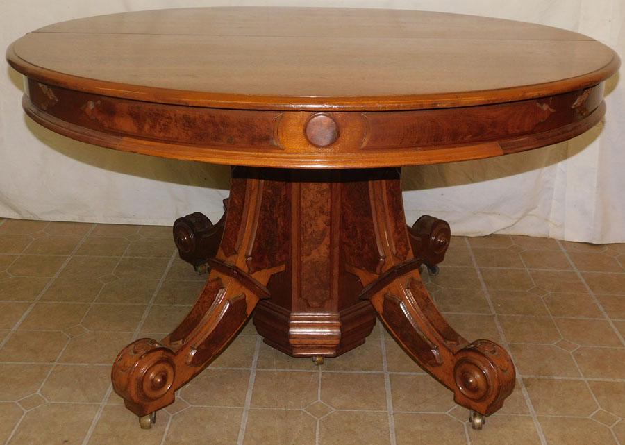 Victorian Walnut Round Center Table (1 of 4)
