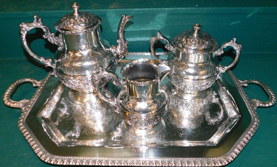 4 Pc Silver Plate Tea Set (1 of 4)