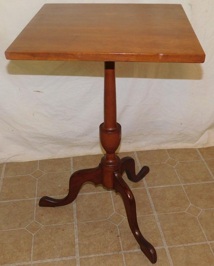Antique Cherry Queen Anne Candle Stand (1 of 3)