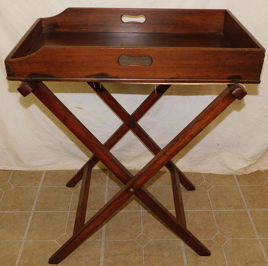 Antique Mahogany Butlers Tray On Stand (1 of 4)