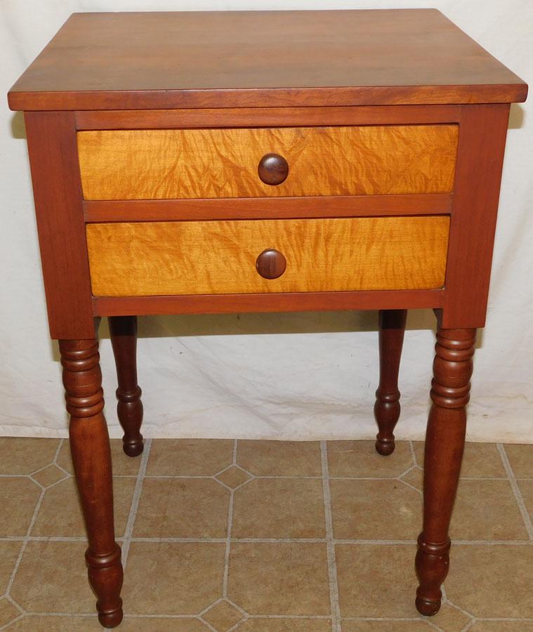 Antique Cherry Two Drawer Night Stand (1 of 4)