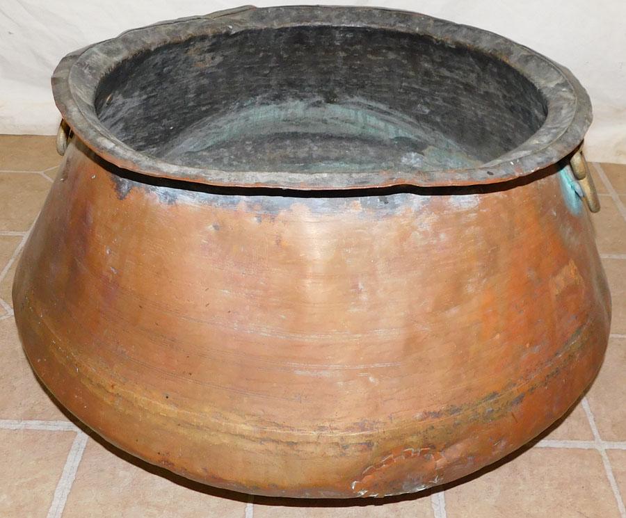 Antique Copper Pot W/ Wrought Iron Handles (1 of 5)