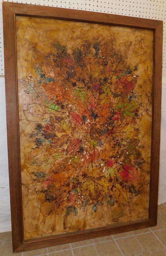 Framed Mid-Century Modern Floral Abstract (1 of 4)
