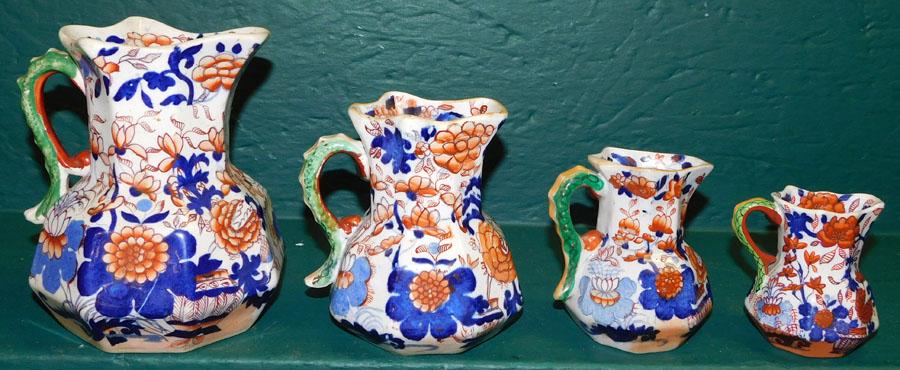 Set 4 Graduated Masons Ironstone Pitchers (1 of 4)