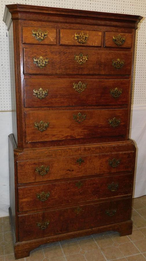 19th C English Oak Chest On Chest (1 of 9)