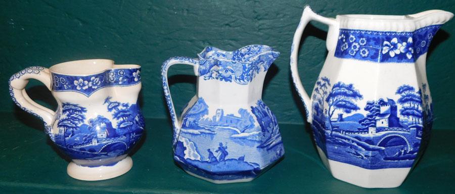Three Blue & White Spode Copeland Pitchers (1 of 8)