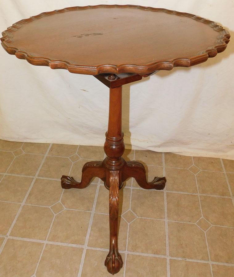 Mahogany Pie Crust Top Bird Cage Tea Table (1 of 8)