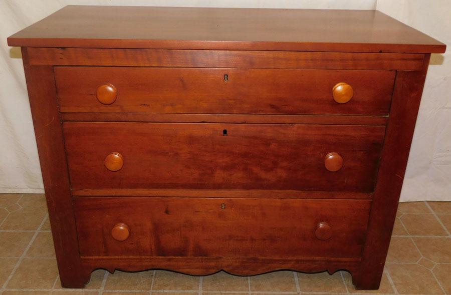 Antique Cherry 3 Drawer Chest (1 of 4)