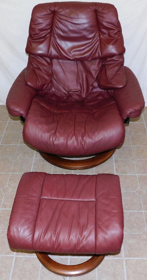 Leather Reclining Chair & Ottoman (1 of 6)
