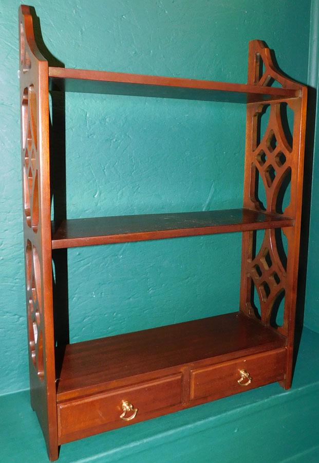 Mahogany Open Work Hanging Shelf (1 of 3)