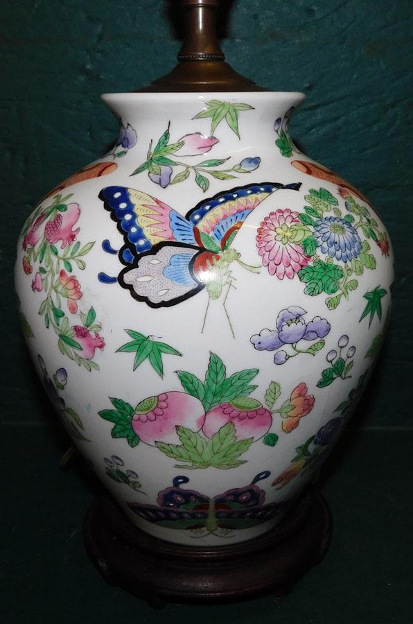 Hand Painted Oriental Vase Made Into Lamp (1 of 2)
