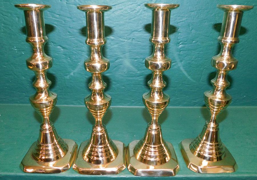 2 Pr Brass Ant Bee Hive Pushup Candle Sticks (1 of 3)