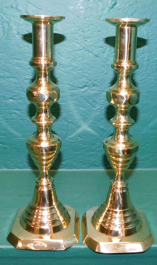 Pr Ant Brass Bee Hive Pushup Candlesticks (1 of 4)