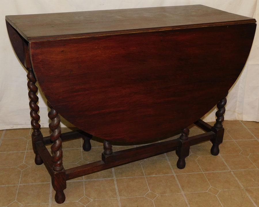19th C English Oak Gate Leg Table (1 of 3)