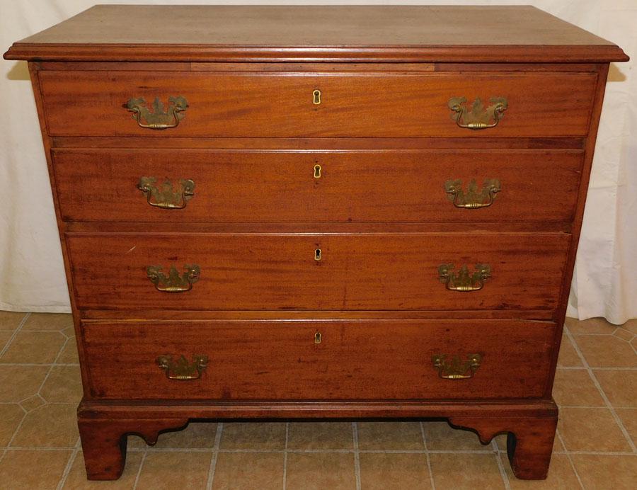19th C 4 Drawer Mahogany Chippendale Chest (1 of 5)