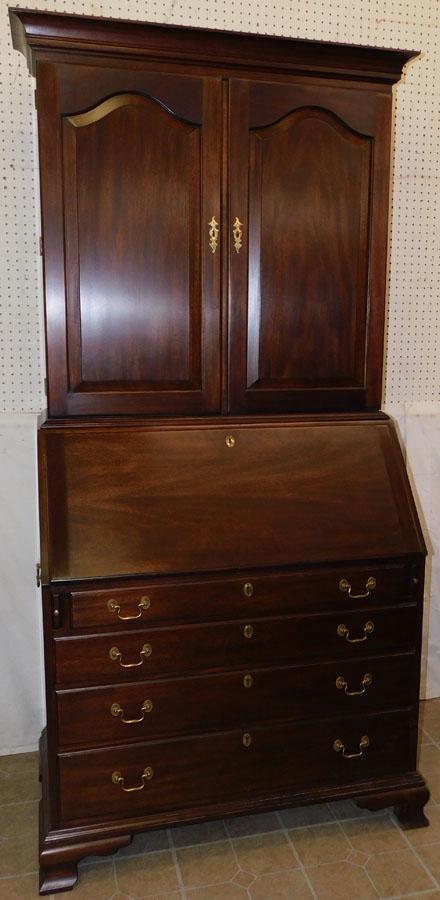 Henkel Harris Mahogany Secretary: Mahogany Secretary W/ Secret Compartment By Henkel Harris . 40 3/4" W 21 1/2" D 81 3/4" H