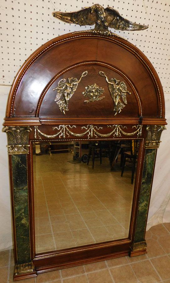 Mahogany & Marble Mirror W/ Eagle Crest (1 of 7)