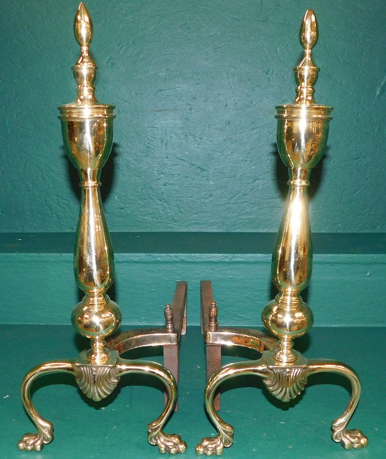 Pair Brass Andirons (1 of 3)