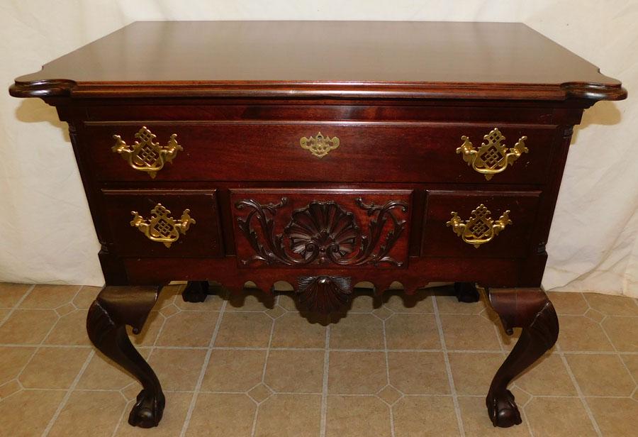 Mahogany Carved Lowboy W/ Claw Feet: Mahogany Carved Lowboy W/ Claw Feet. 36 1/4" W 22 1/4 D 30" H