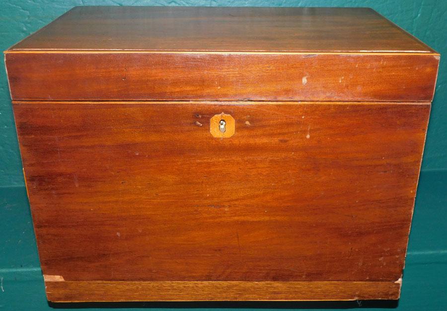 19th C Mahogany Inlay Cellarette (1 of 6)