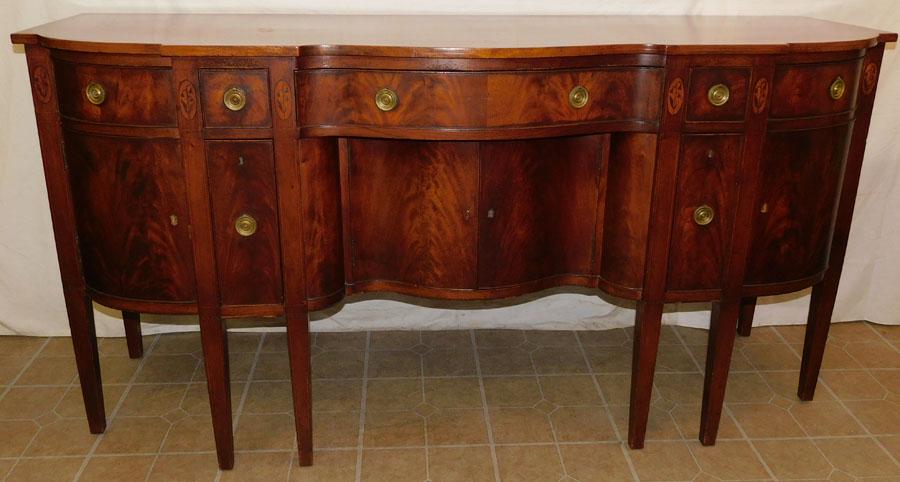 Mahogany Inlay Sideboard W/ Cellarette Drawer: Mahogany Inlay Sideboard W/ Cellarette Drawer. 71 1/4" W 23 3/4" D 36 1/2" H