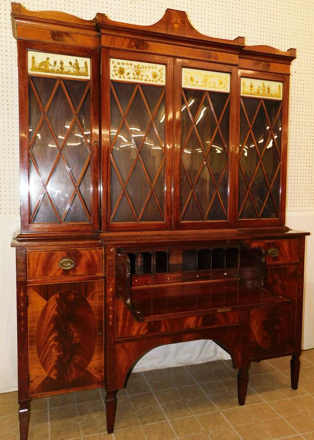Mahogany Inlay Federal Style Breakfront (1 of 12)