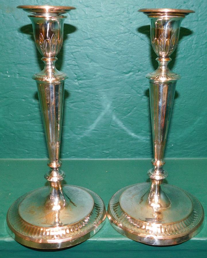 Pair Sheffield Candlesticks (1 of 5)