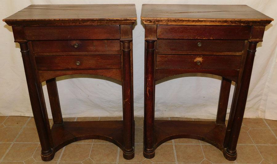 Pair 19th C French Empire Night Stands (1 of 7)