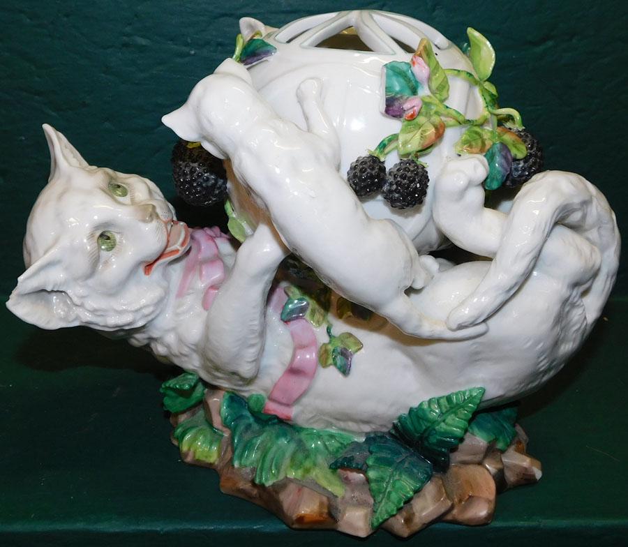 Hand Painted Porcelain Cat Sensor (Few Chips) (1 of 8)