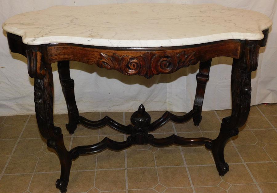 Victorian Rosewood  Marble Turtle Top Center Table (1 of 6)
