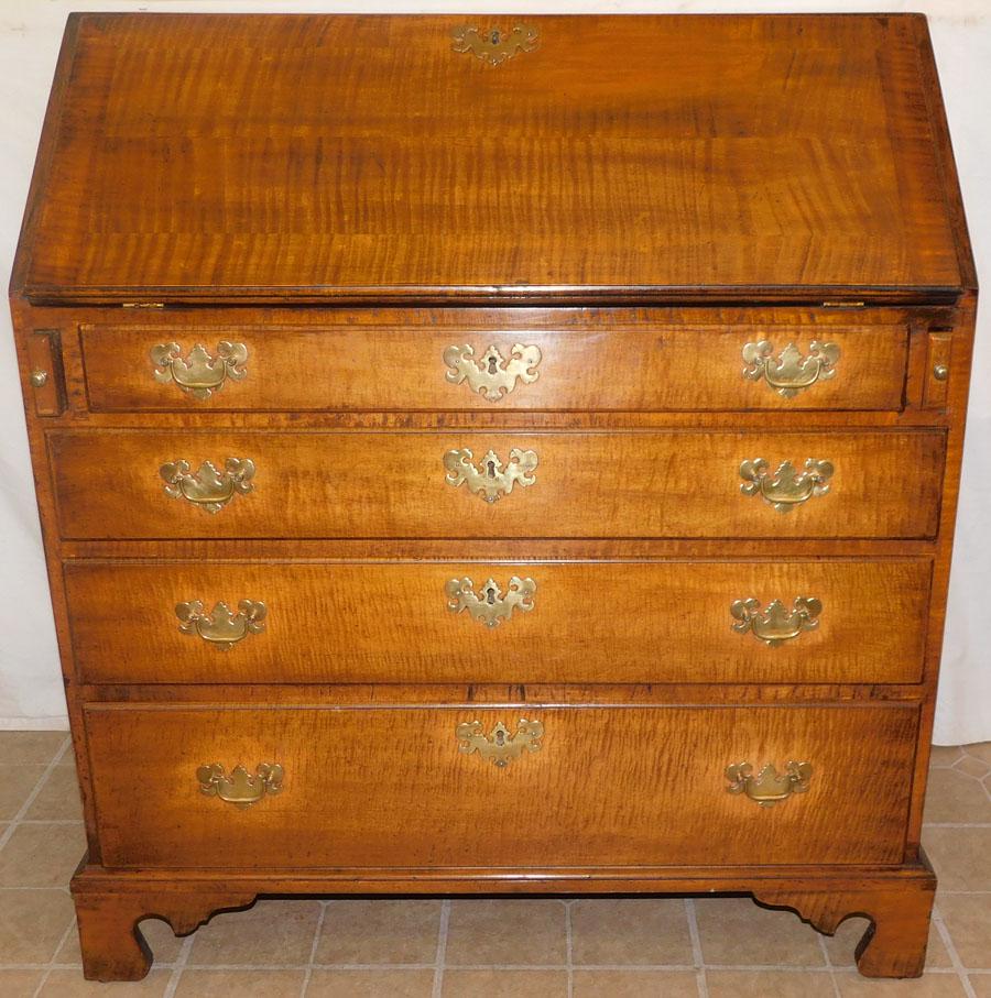 19th C Tiger Maple Slant Front Desk (1 of 9)