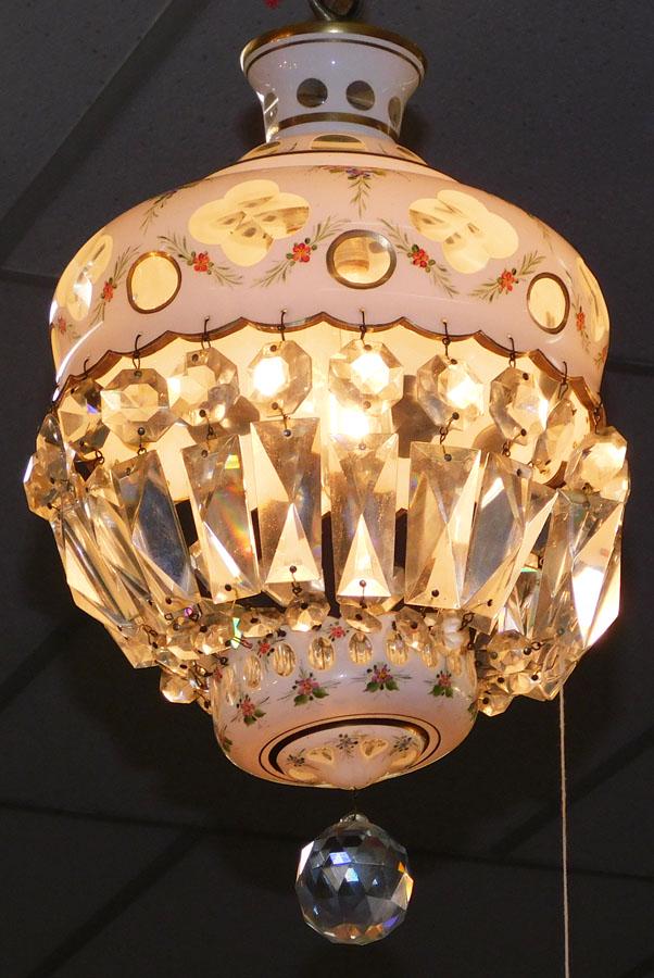 Bohemian Cut To Clear Hand Painted Light Fixture (1 of 4)