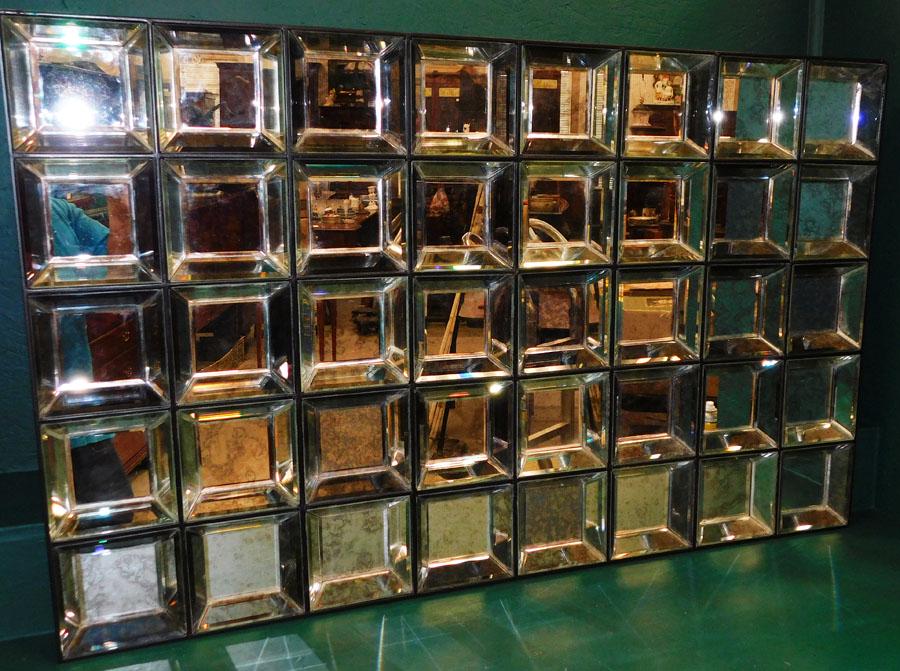 Mid-Century Modern Black Lacquered Mirror (1 of 7)