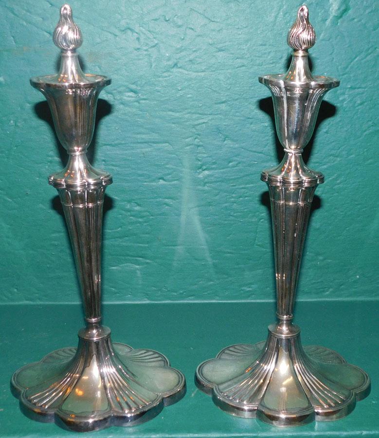 Pair Sheffield Candlesticks W/ Snuffers (1 of 4)