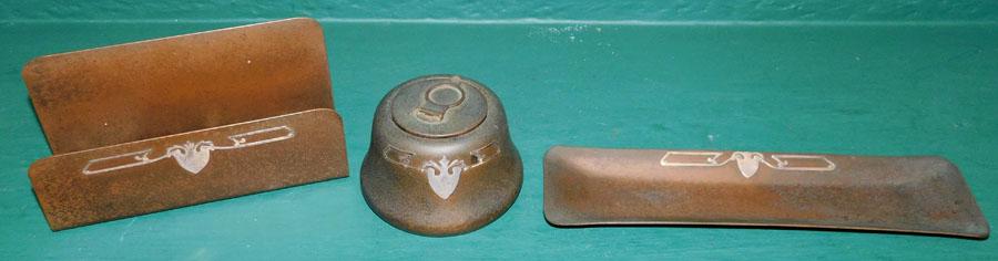 Bronze & Sterling Arts & Crafts Desk Set (1 of 6)