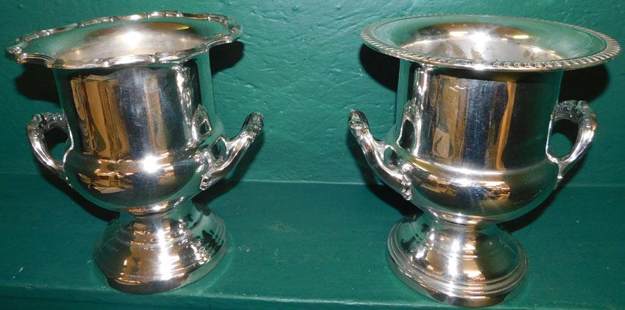 Two Silver Plated Wine Coolers: Two Silver Plated Wine Coolers. 10 1/4" H