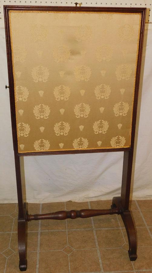 19th C Mahogany Upholstered Fire Screen (1 of 5)