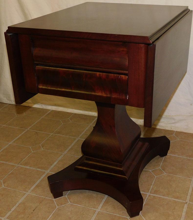 Empire Mahogany Two Drawer Drop Leaf Night Stand (1 of 4)