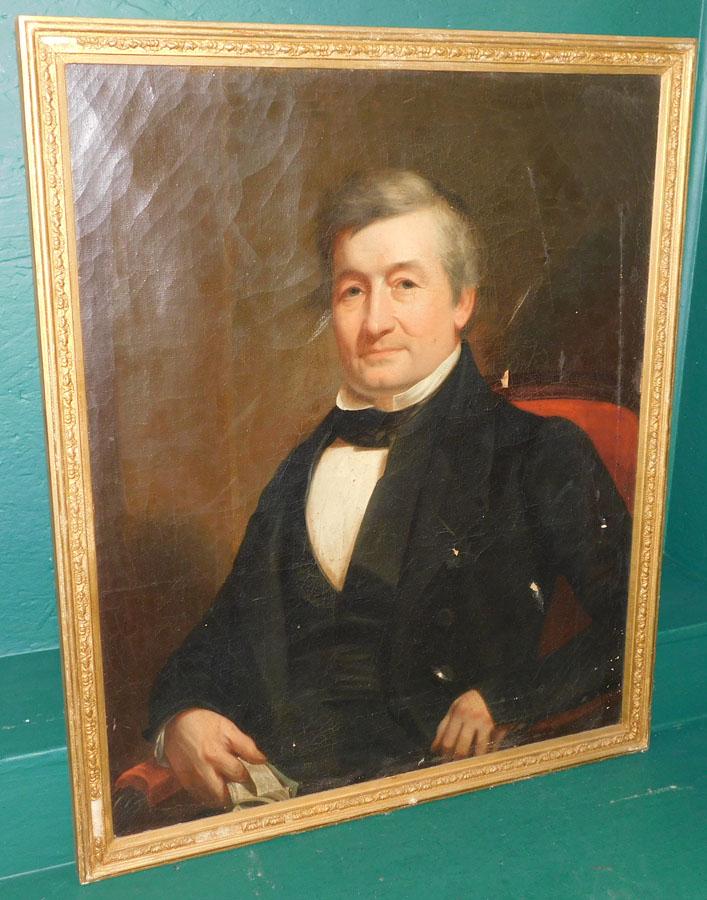 19th C Framed Oil on Canvas Portrait Of Gentleman (1 of 7)